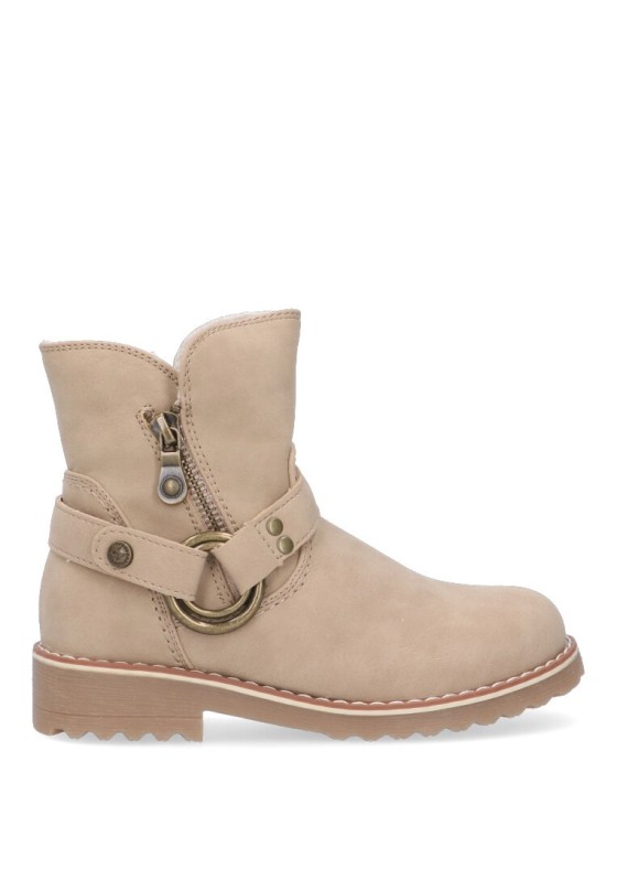 XTI Stivaletto Bambina 151395 - Vernice Con Zip, Suola Antiscivolo, Dettaglio Libellula, Elegante