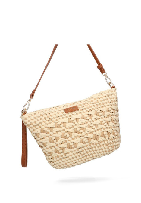 Bolso mano de mujer Luna Collection kemer beige rafia 