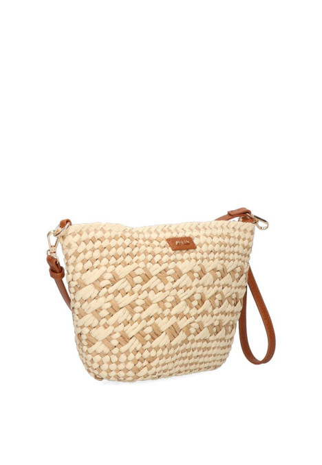 Bolso mano de mujer Luna Collection kemer beige rafia 