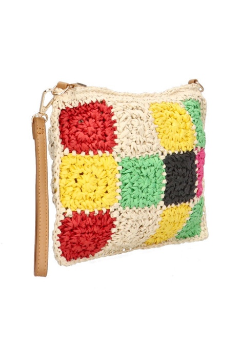 Bolso bandolera pequeña de mujer Luna Collection alacati beige rafia 