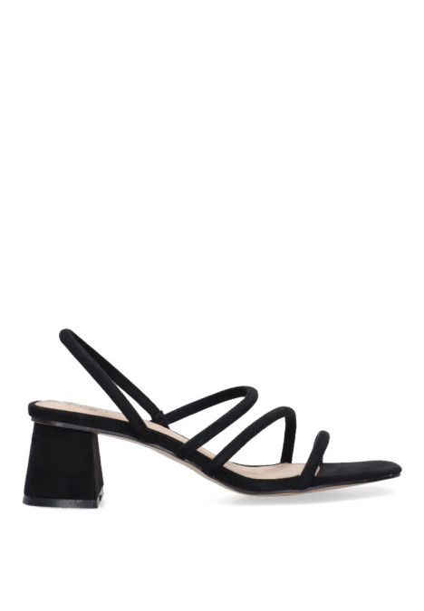 Sandalia de mujer LUNA TREND m3295 negro sintetico tacón medio