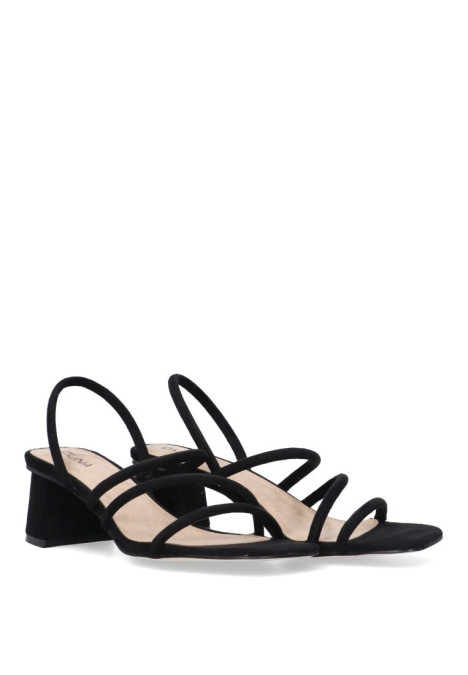 Sandalia de mujer LUNA TREND m3295 negro sintetico tacón medio