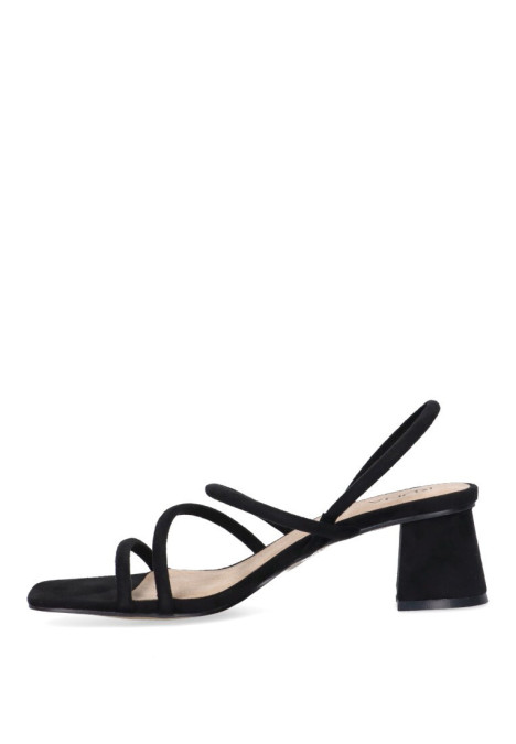 Sandalia de mujer LUNA TREND m3295 negro sintetico tacón medio