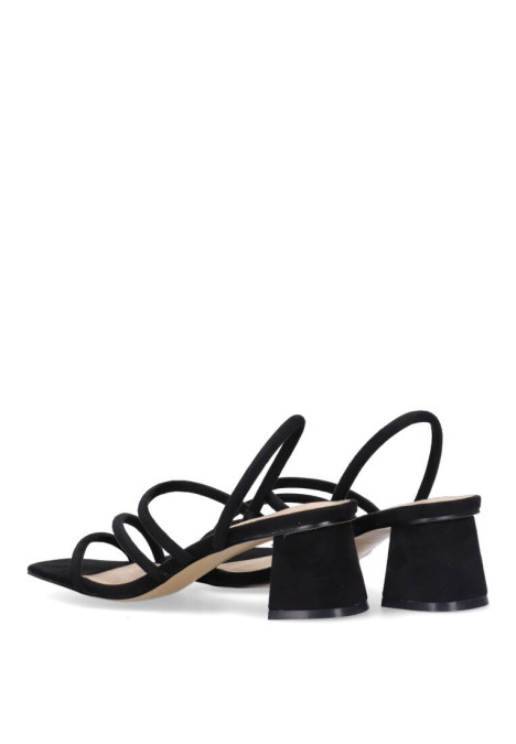 Sandalia de mujer LUNA TREND m3295 negro sintetico tacón medio