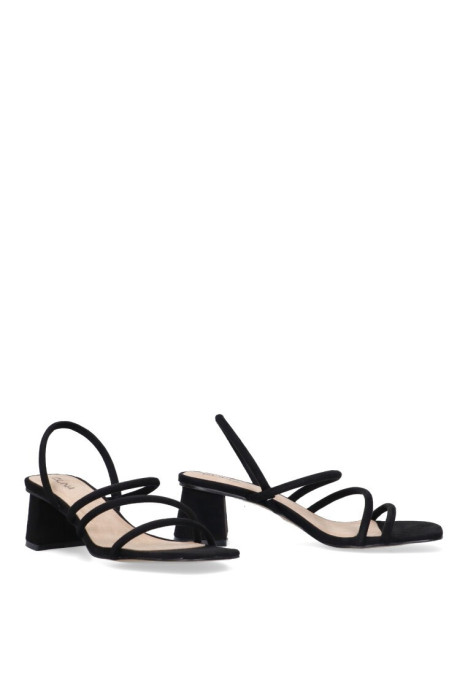 Sandalia de mujer LUNA TREND m3295 negro sintetico tacón medio