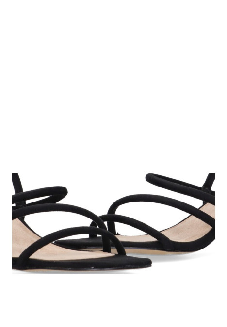 Sandalia de mujer LUNA TREND m3295 negro sintetico tacón medio