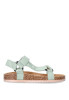 Sandalia de mujer Luna Collection 27-1223 verde sintetico suela plana