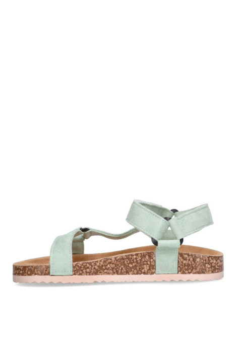 Sandalia de mujer Luna Collection 27-1223 verde sintetico suela plana