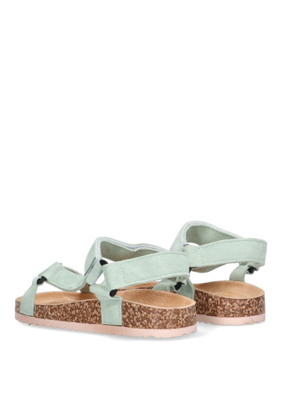 Sandalia de mujer Luna Collection 27-1223 verde sintetico suela plana