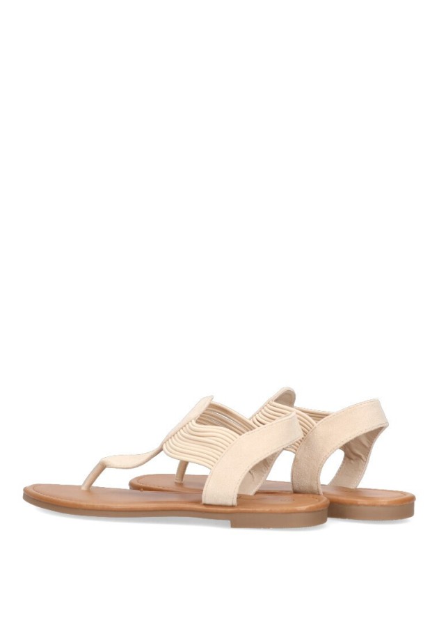 Sandalia de mujer Luna Collection 67-1254 beige sintetico suela plana