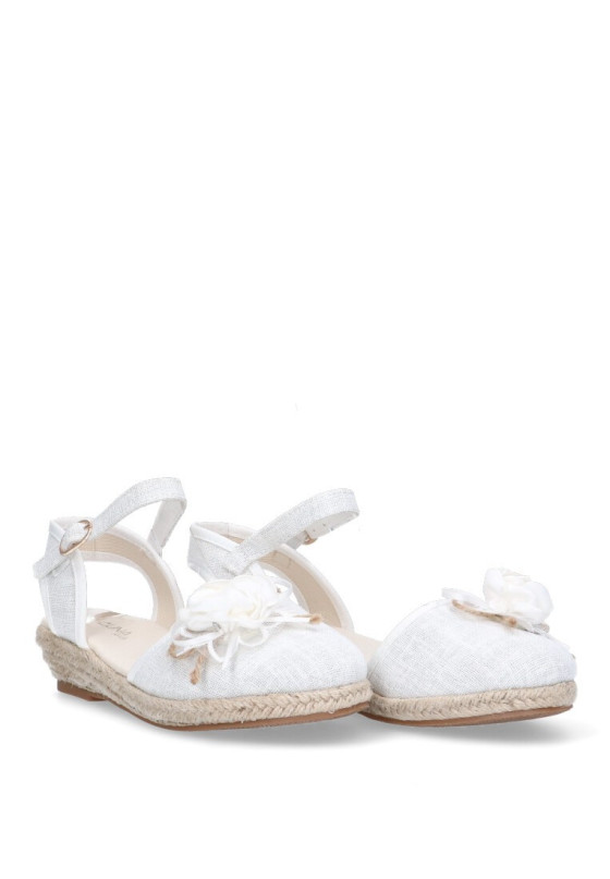 Alpargata de niña LUNA KIDS a2874 blanco sintetico cuña media