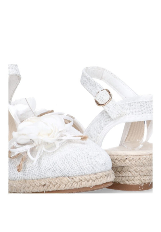 Alpargata de niña LUNA KIDS a2874 blanco sintetico cuña media