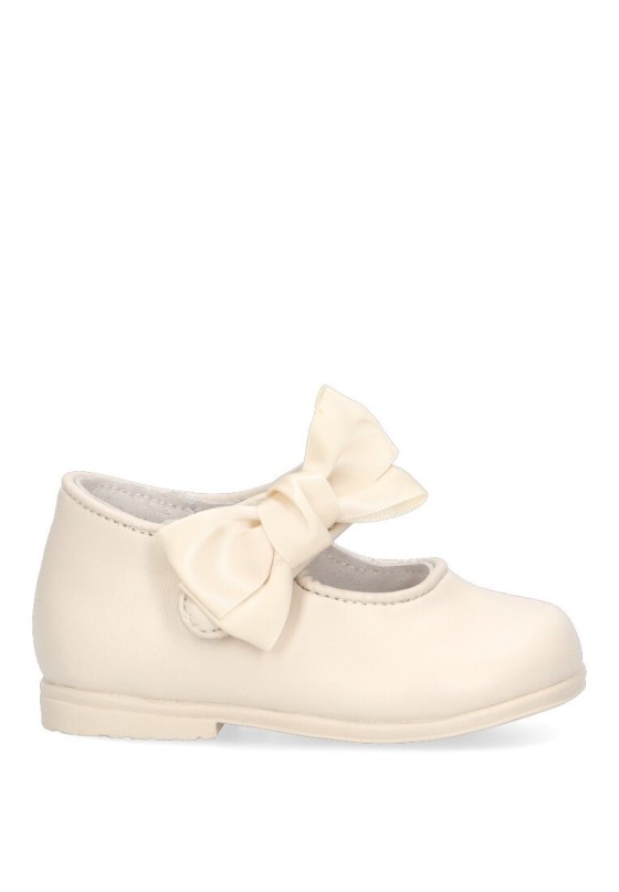 Zapato de niña BUBBLE BOBBLE a1331 beige piel suela plana