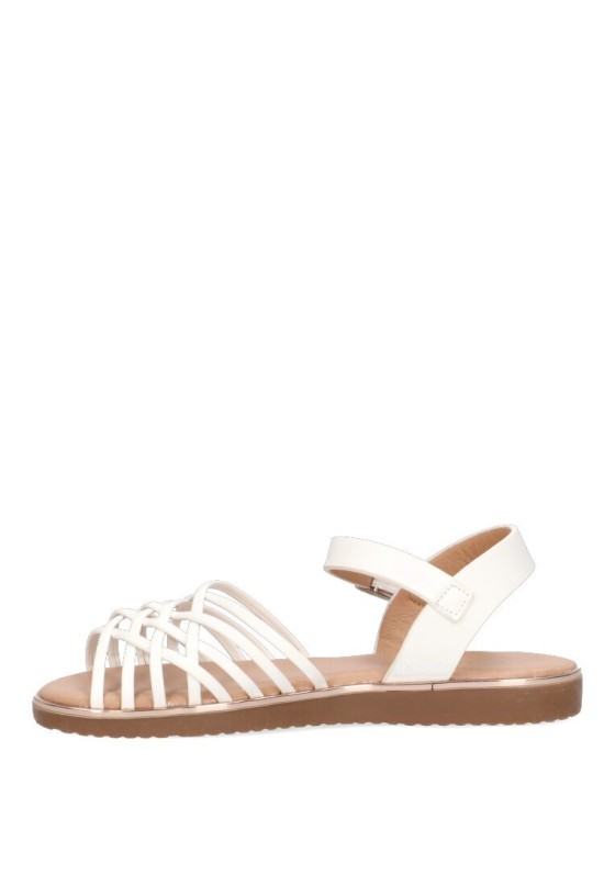 Sandalia de niña LUNA KIDS c640 blanco sintetico suela plana