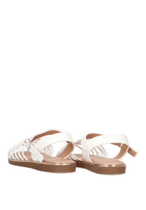 Sandalia de niña LUNA KIDS c640 blanco sintetico suela plana