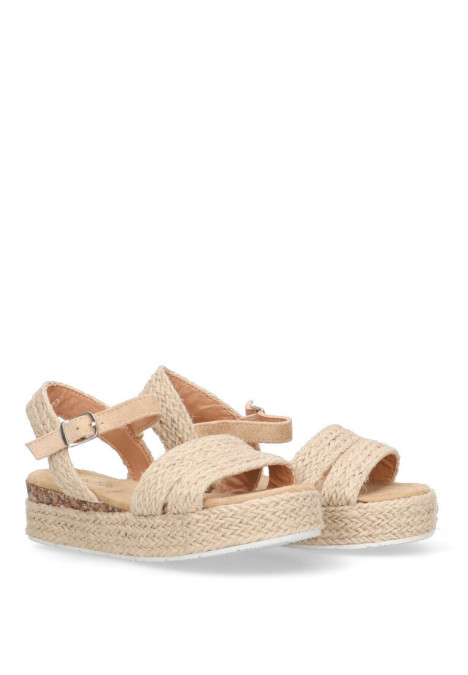 Sandalia de niña LUNA KIDS c617 natural sintetico suela doble