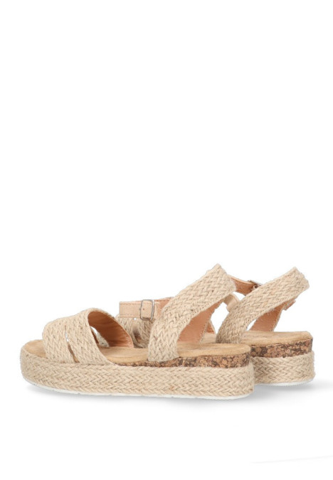 Sandalia de niña LUNA KIDS c617 natural sintetico suela doble