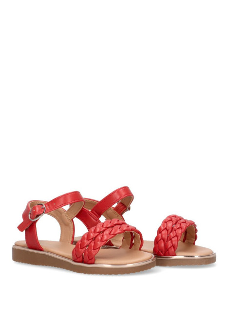 Sandalia de niña LUNA KIDS c251 rojo sintetico suela plana