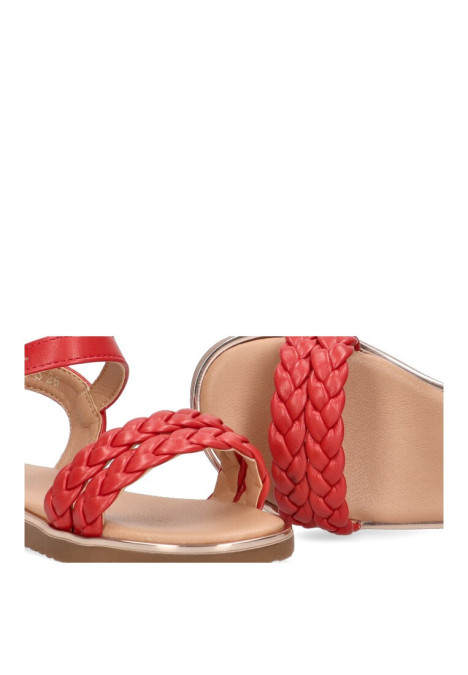 Sandalia de niña LUNA KIDS c251 rojo sintetico suela plana