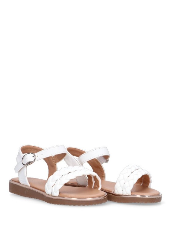 Sandalia de niña LUNA KIDS c251 blanco sintetico suela plana