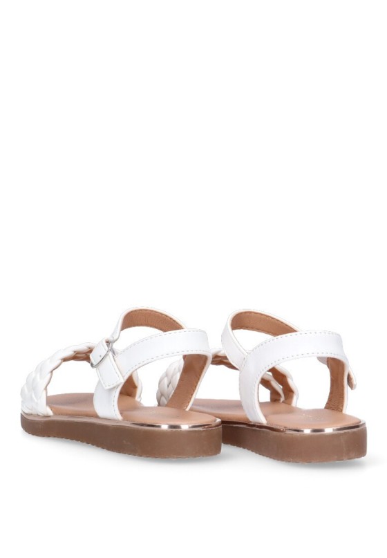 Sandalia de niña LUNA KIDS c251 blanco sintetico suela plana