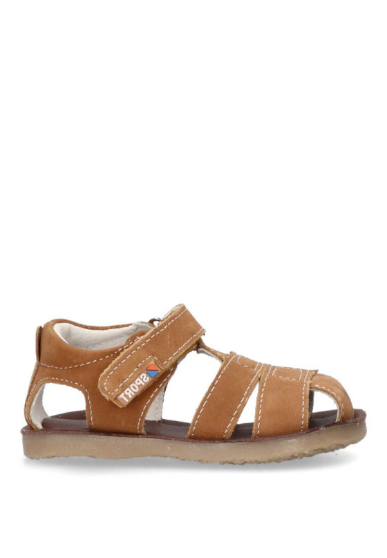 Sandalia de niño LUNA KIDS a3314 cuero piel suela plana