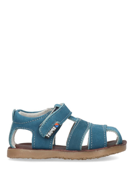 Sandalia de niño LUNA KIDS a3314 jeans piel suela plana