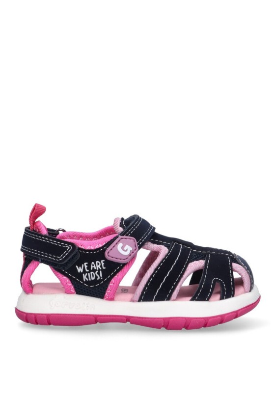 Sandalia de niña GARVALIN 232805 rosa sintetico suela plana