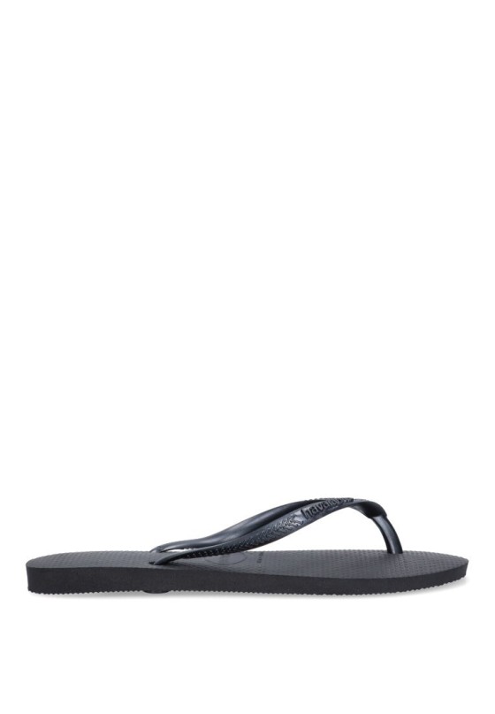 Chanclas sandalias playa de mujer HAVAIANAS slim negro goma suela plana