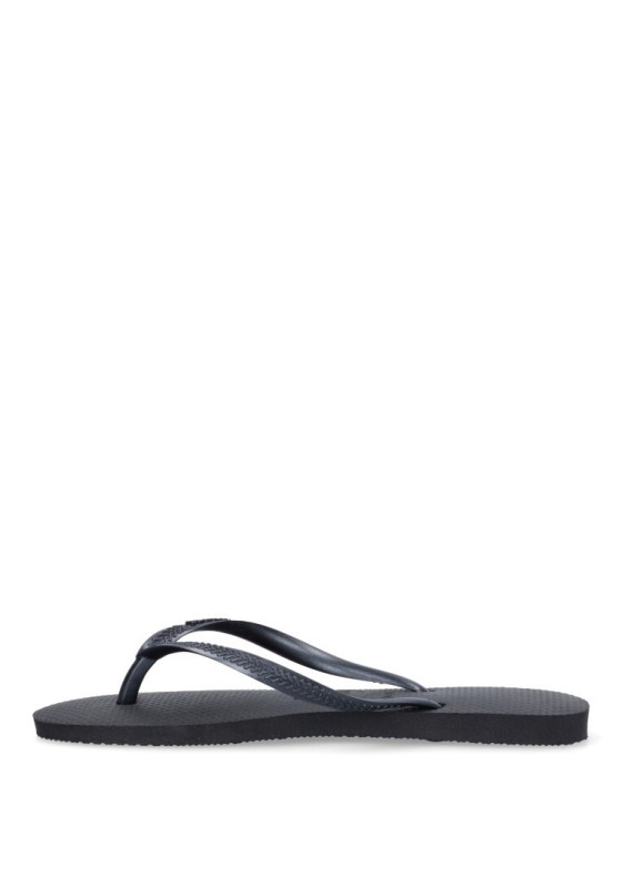 Chanclas sandalias playa de mujer HAVAIANAS slim negro goma suela plana