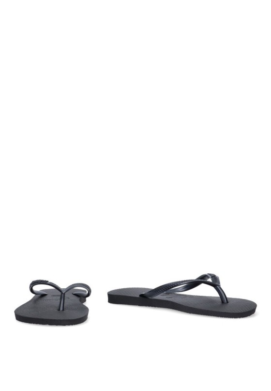Chanclas sandalias playa de mujer HAVAIANAS slim negro goma suela plana
