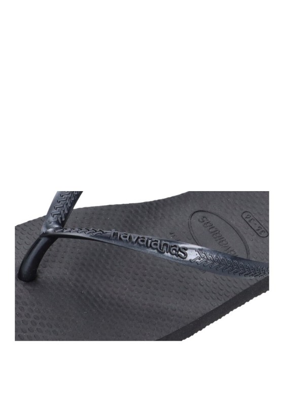 Chanclas sandalias playa de mujer HAVAIANAS slim negro goma suela plana