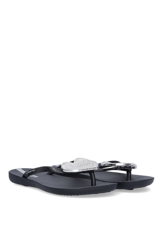 Chanclas sandalias playa de mujer IPANEMA 82120 negro goma suela plana