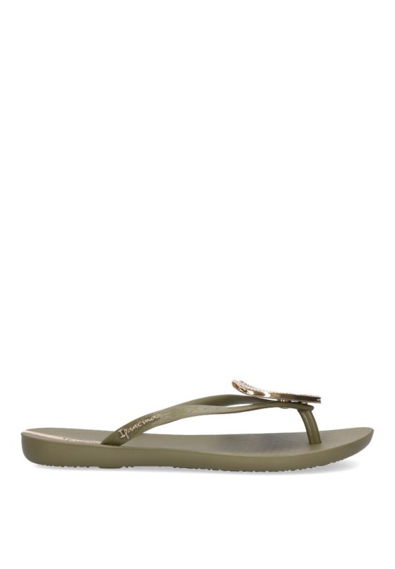 Chanclas sandalias playa de mujer IPANEMA 82120 verde goma suela plana