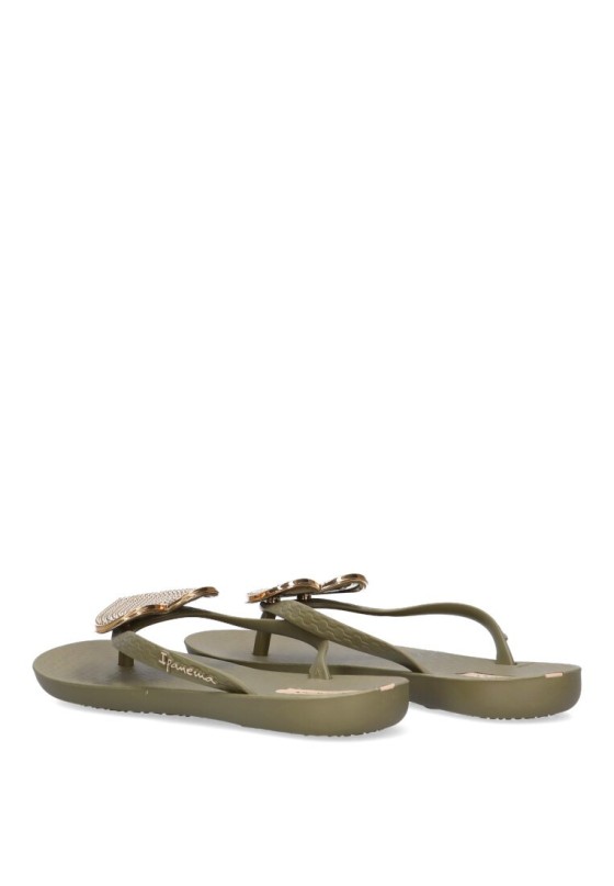 Chanclas sandalias playa de mujer IPANEMA 82120 verde goma suela plana