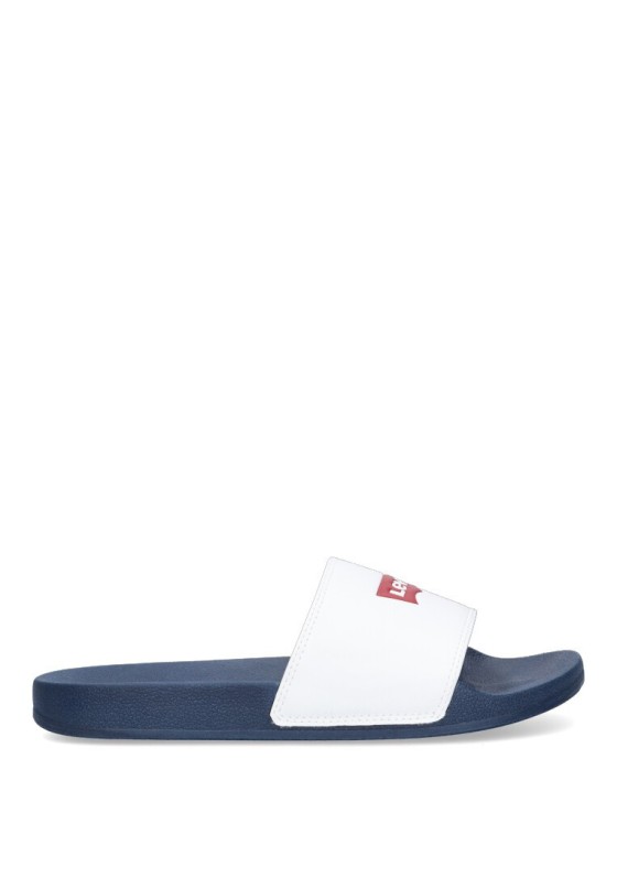 Chanclas sandalias playa de hombre LEVIS 228998 blanco goma suela plana