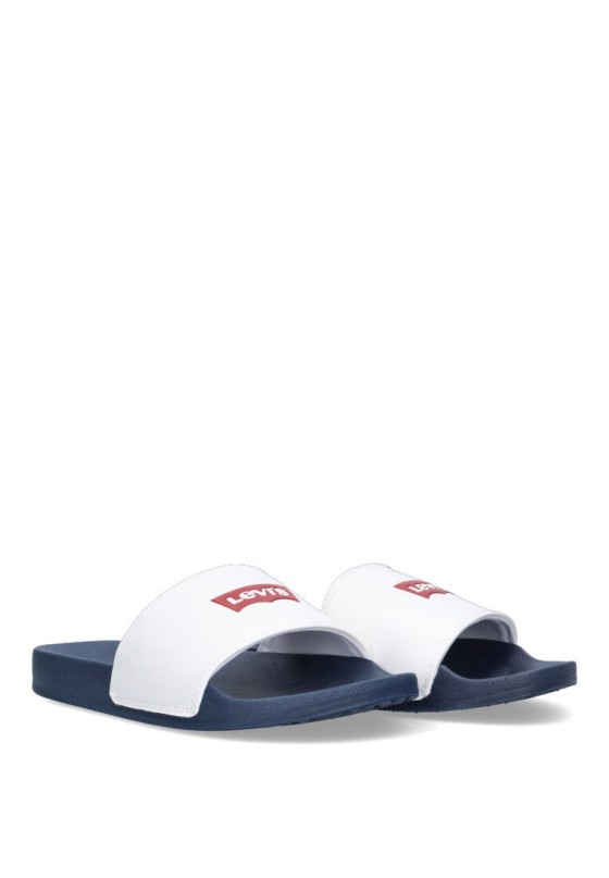 Chanclas sandalias playa de hombre LEVIS 228998 blanco goma suela plana