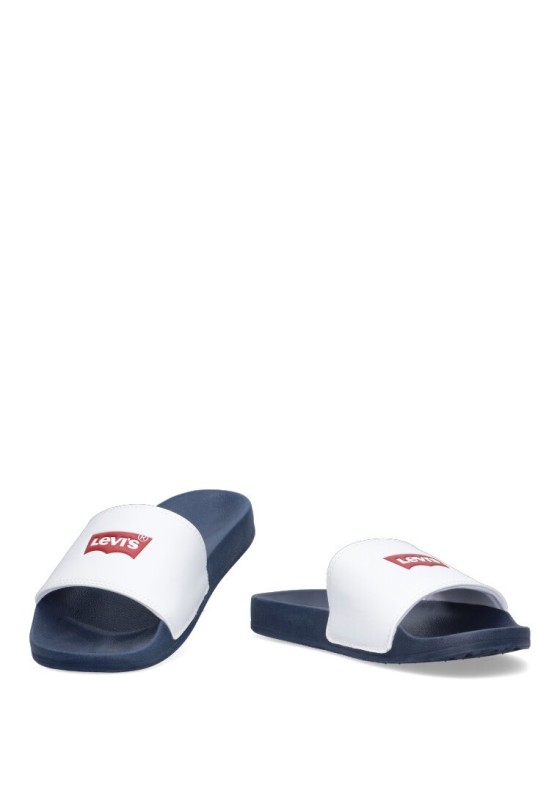 Chanclas sandalias playa de hombre LEVIS 228998 blanco goma suela plana