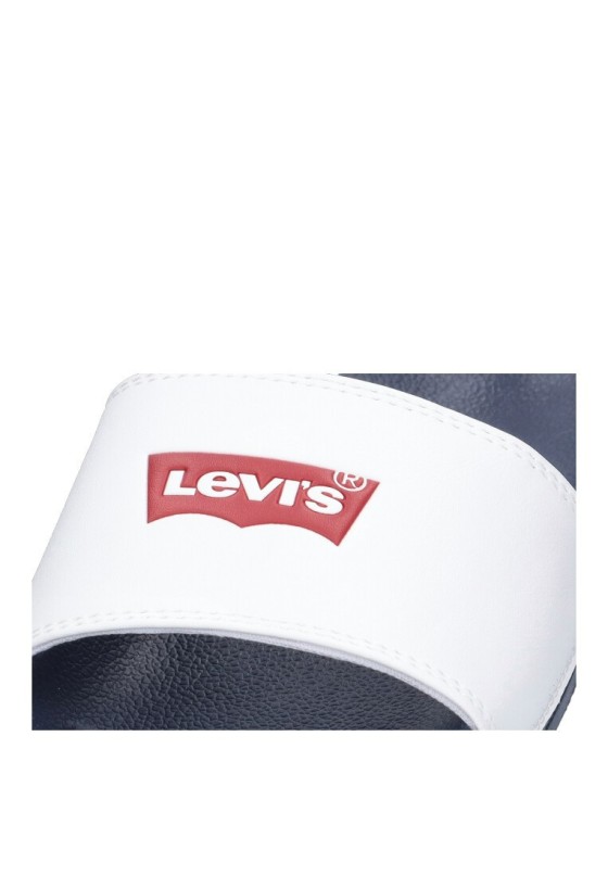 Chanclas sandalias playa de hombre LEVIS 228998 blanco goma suela plana