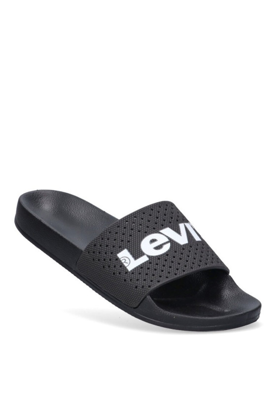 Chanclas sandalias playa de hombre LEVIS 233015 negro goma suela plana