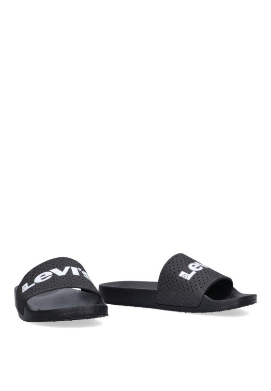 Chanclas sandalias playa de hombre LEVIS 233015 negro goma suela plana