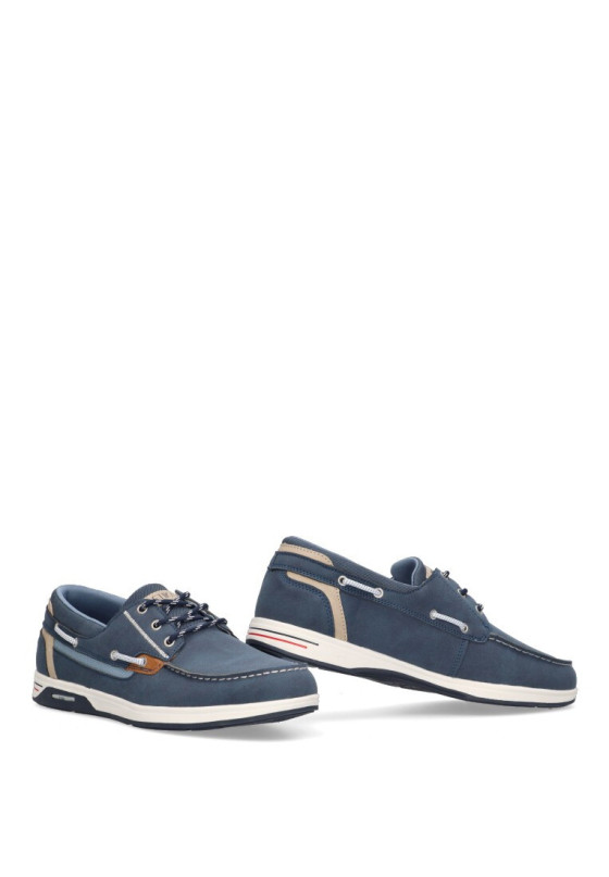Nautico kiova mocasin de hombre ETIKA 62004 azul sintetico suela plana
