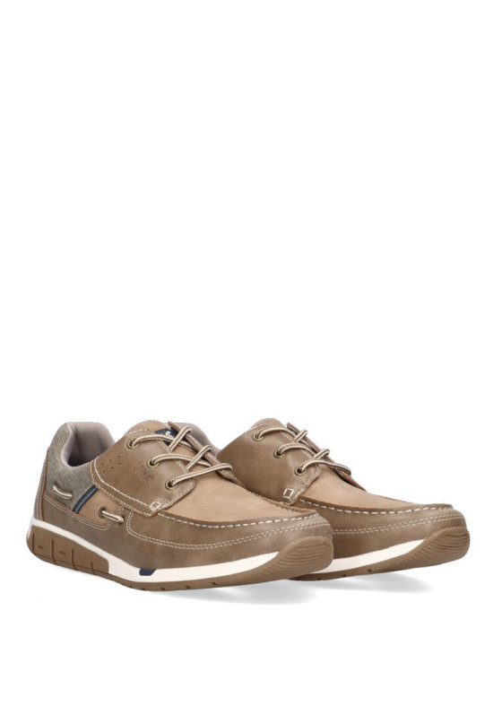Nautico kiova mocasin de hombre ETIKA 62007 taupe sintetico suela plana