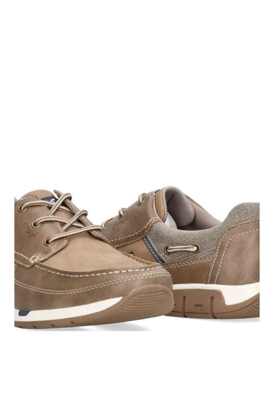 Nautico kiova mocasin de hombre ETIKA 62007 taupe sintetico suela plana