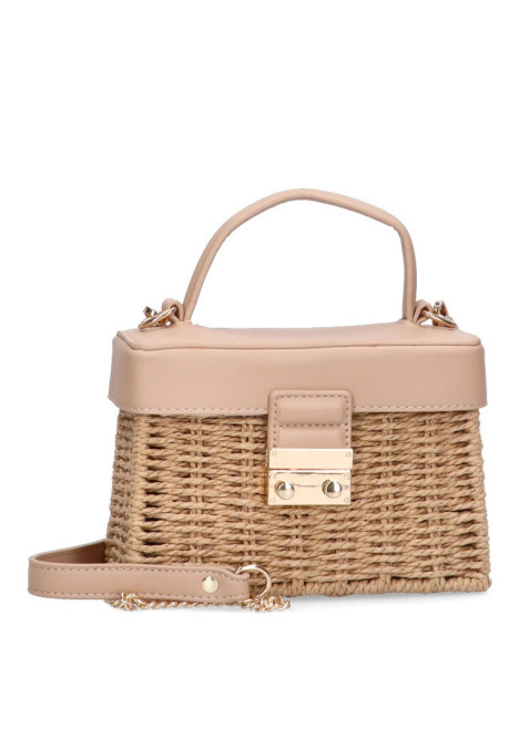 Bolso bandolera pequeña de mujer SAR wf819 natural rafia 