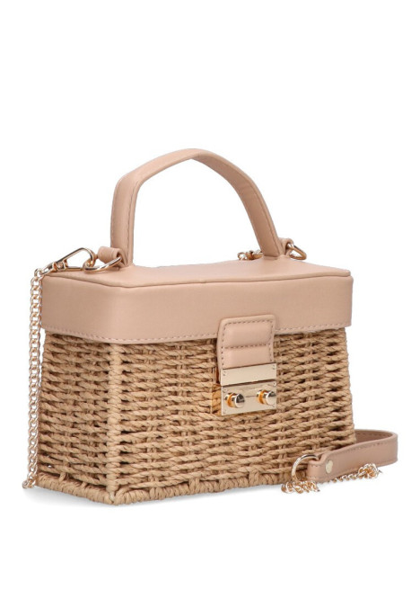 Bolso bandolera pequeña de mujer SAR wf819 natural rafia 