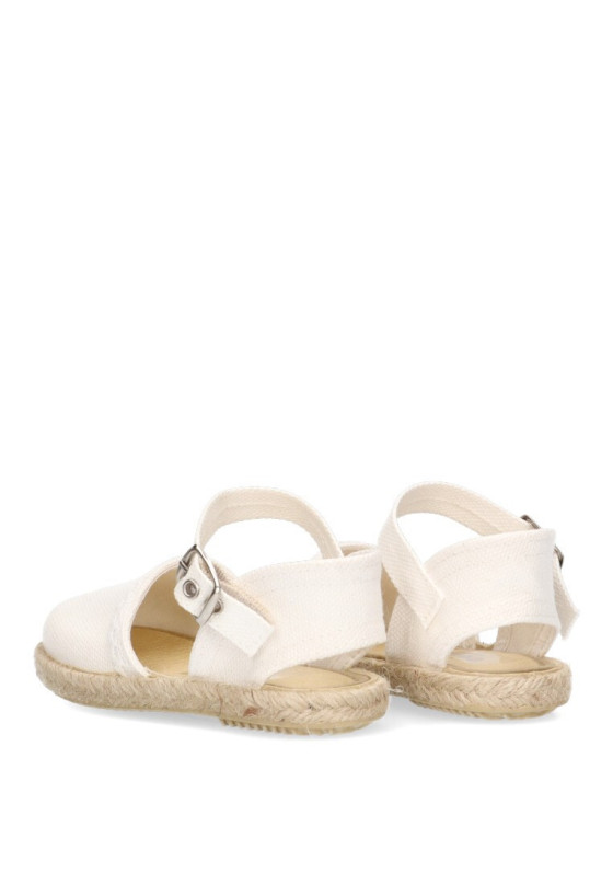 Alpargata de niña CONDIZ 263 blanco textil  suela plana