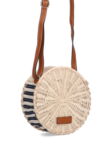 Bolso bandolera pequeña de mujer SAR wt235 negro rafia 