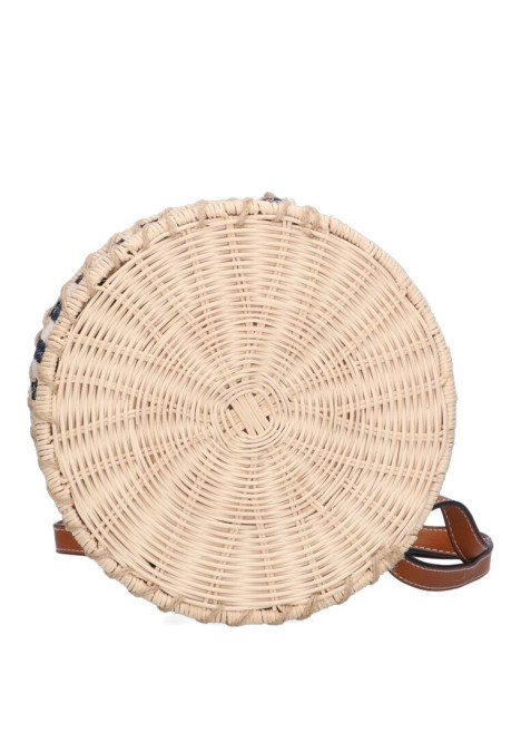 Bolso bandolera pequeña de mujer SAR wt235 negro rafia 