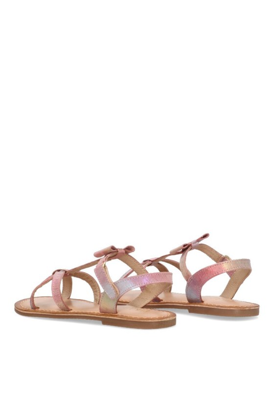 Sandalia de niña ETIKA 13710 rosa piel suela plana